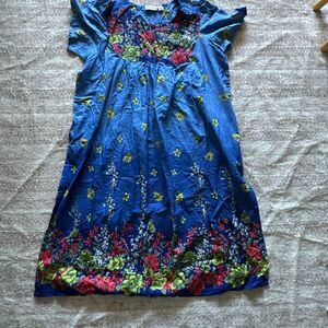 Loungees Size 2X Blue floral Patio dress